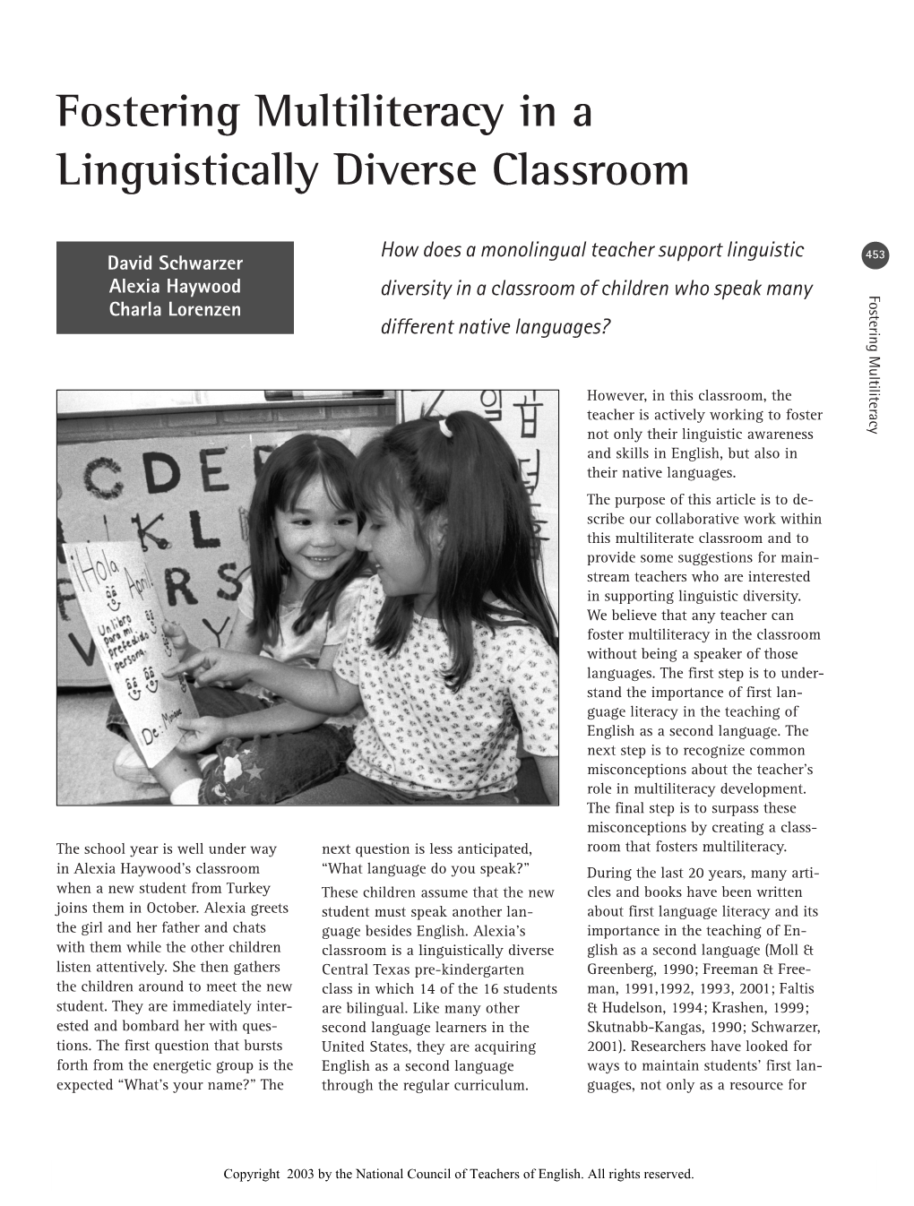 Fostering Multiliteracy in a Linguistically Diverse Classroom