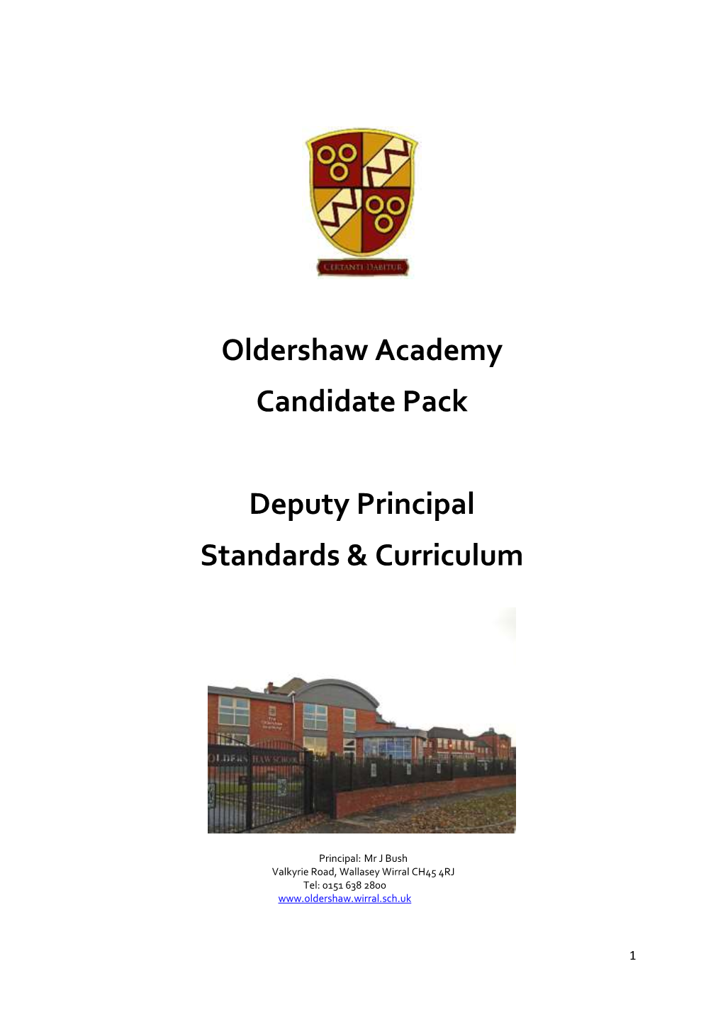 Oldershaw Academy Candidate Pack Deputy Principal Standards