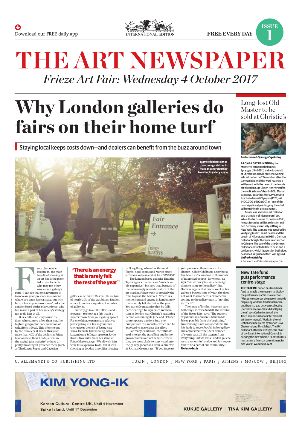 THE ART NEWSPAPER Frieze Art Fair: Wednesday 4 October 2017