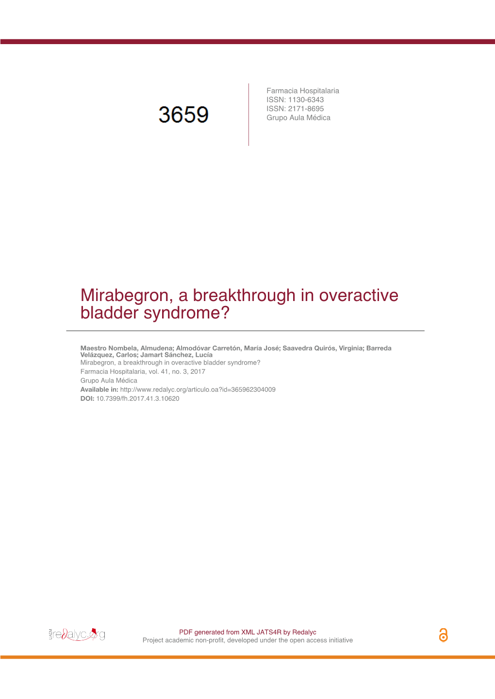 Mirabegron, a Breakthrough in Overactive Bladder Syndrome?