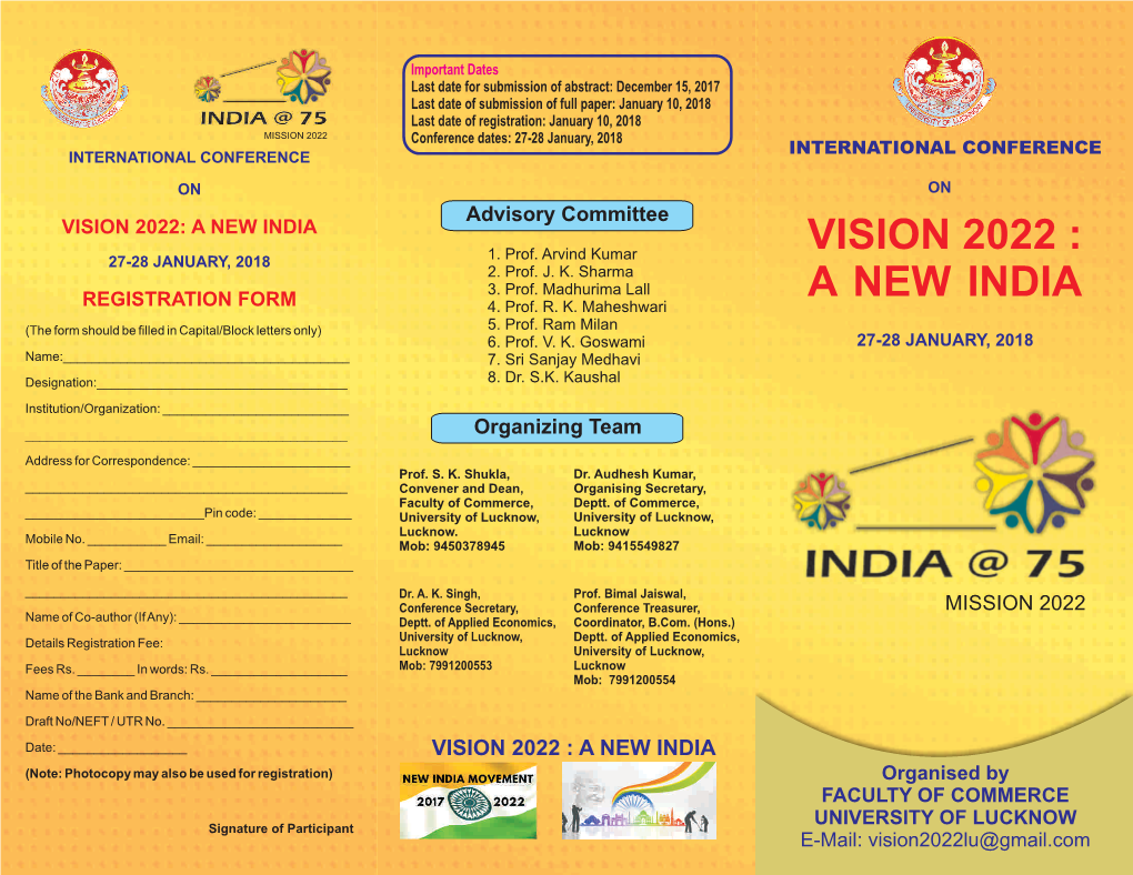 Vision 2022 : a New India