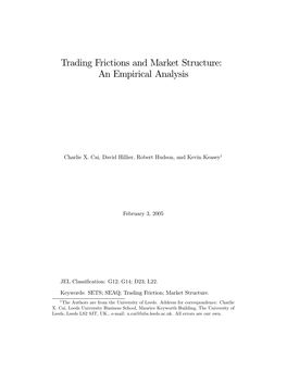 Trading Frictions and Market Structure: an Empirical Analysis