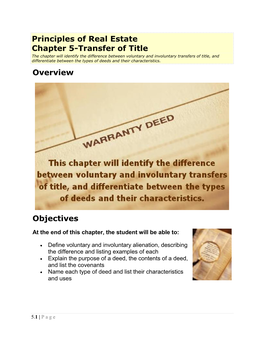 Chapter 5-Transfer of Title (Principles of Real Estate)