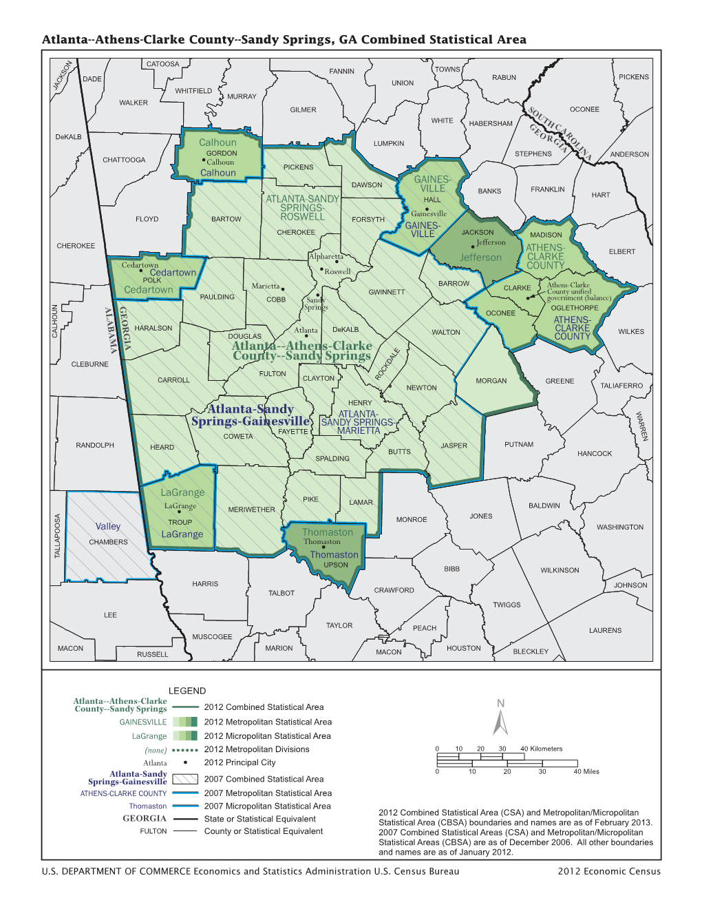 Atlanta--Athens-Clarke County--Sandy Springs, GA Combined Statistical Area