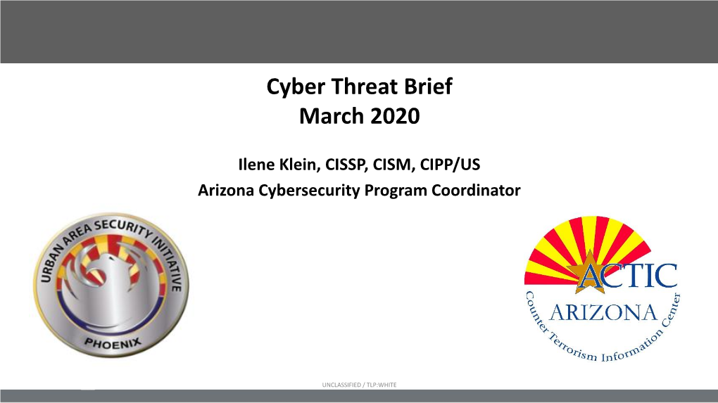 Cyber Threat Brief March 2020