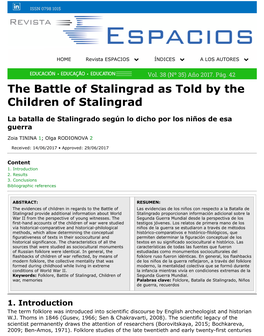 The Battle of Stalingrad As Told by the Children of Stalingrad