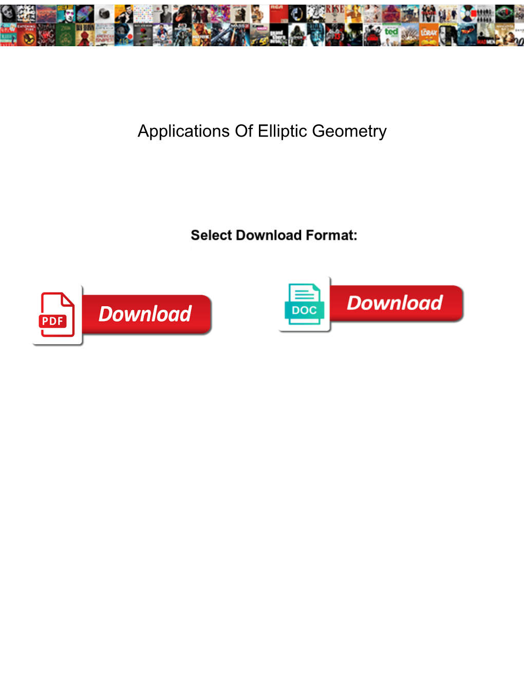 Applications of Elliptic Geometry