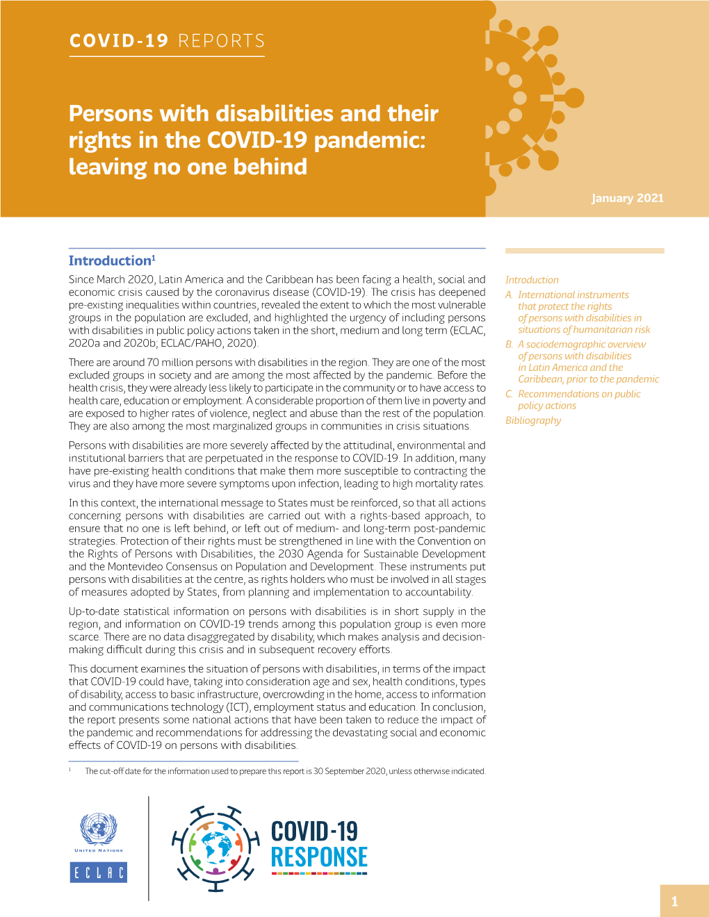 Persons with Disabilities and Their Rights in the COVID-19 Pandemic: Leaving No One Behind