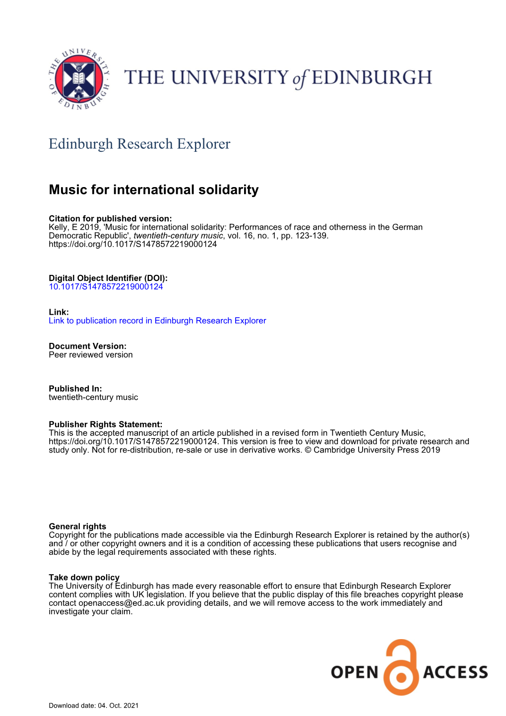 Edinburgh Research Explorer