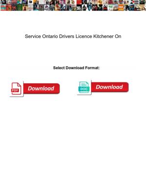 Service Ontario Drivers Licence Kitchener On