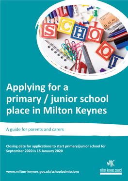 Applying for a Primary School Place in Milton Keynes