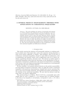 A General Product Measurability Theorem with Applications to Variational Inequalities