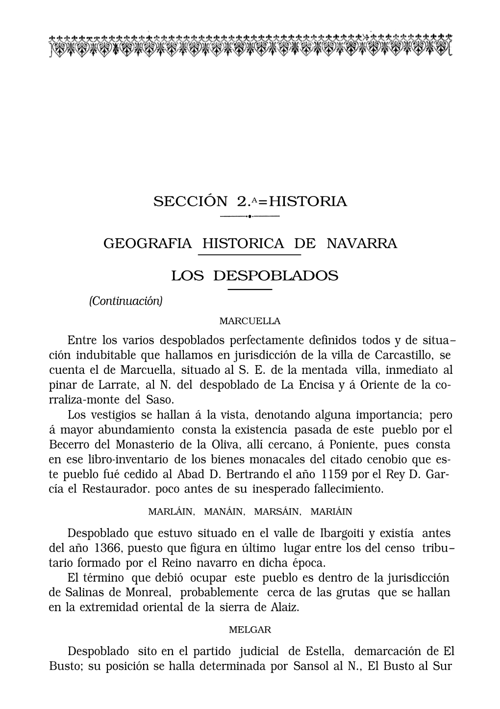 Geografia Histórica De Navarra Los Despoblados