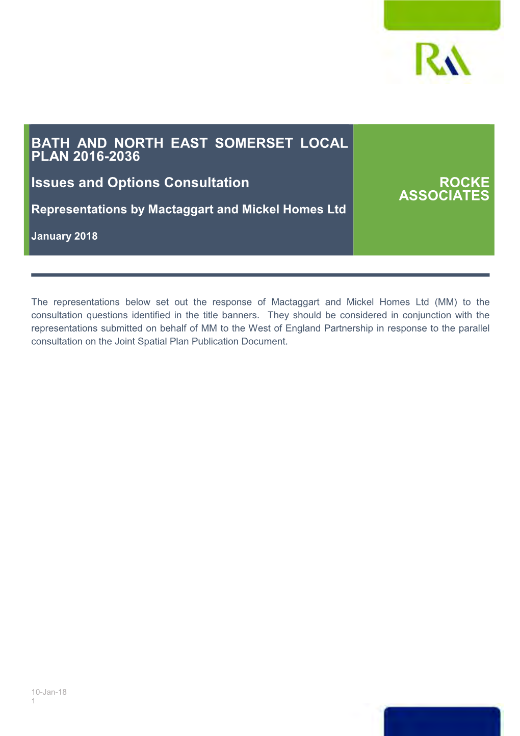 Bath and North East Somerset Local Plan 2016-2036