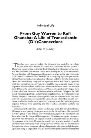 From Guy Warren to Kofi Ghanaba: a Life of Transatlantic (Dis)Connections