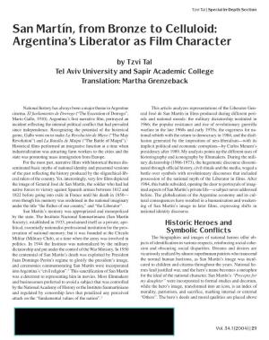 San Martín, from Bronze to Celluloid: Argentina's Liberator As Film