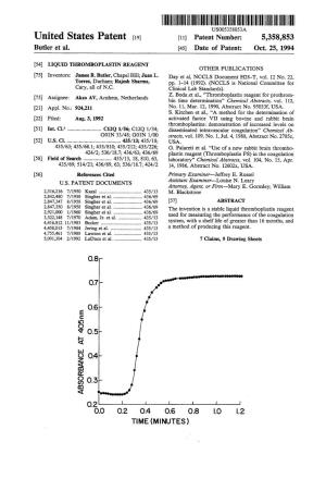 United States Patent (19) 11 Patent Number: 5,358,853 Butler Et Al