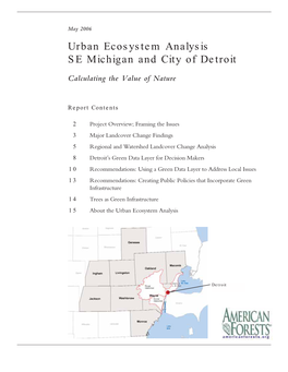 Urban Ecosystem Analysis SE Michigan and City of Detroit