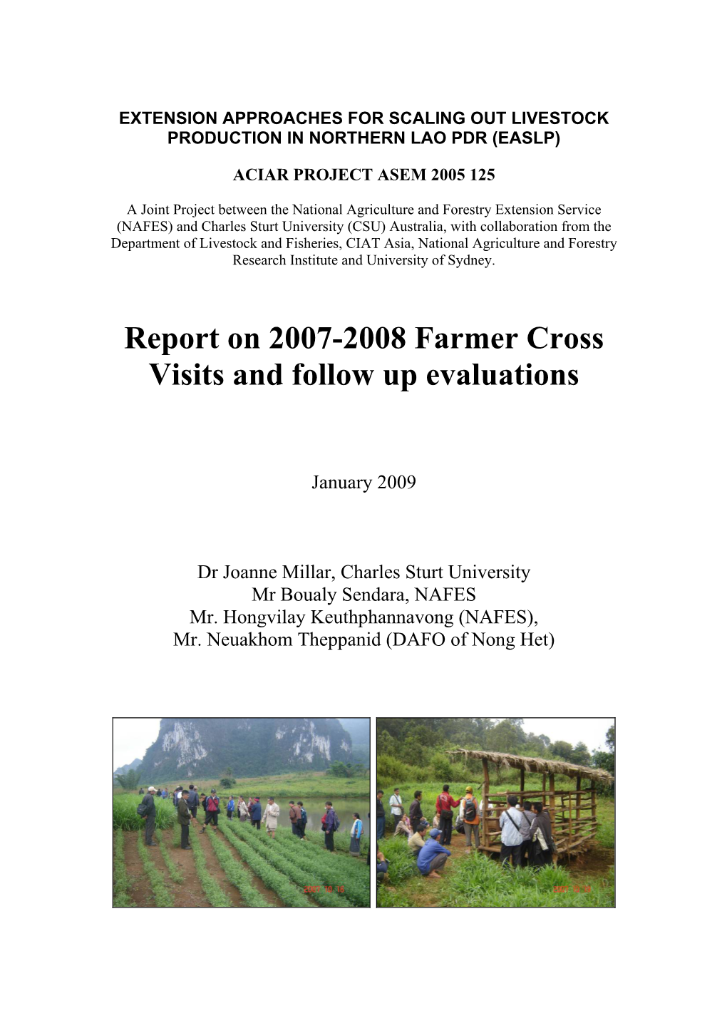 Extension Approaches for Scaling out Livestock Production in Northern Lao Pdr (Easlp)