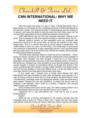 Cnn International: Why We Need It