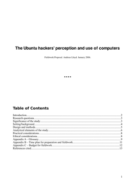 The Ubuntu Hackers' Perception and Use of Computers