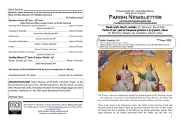 Liturgical Services in the Parish