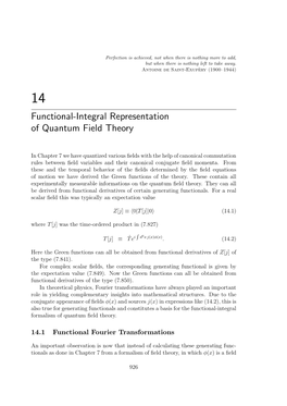 Functional-Integral Representation of Quantum Field Theory