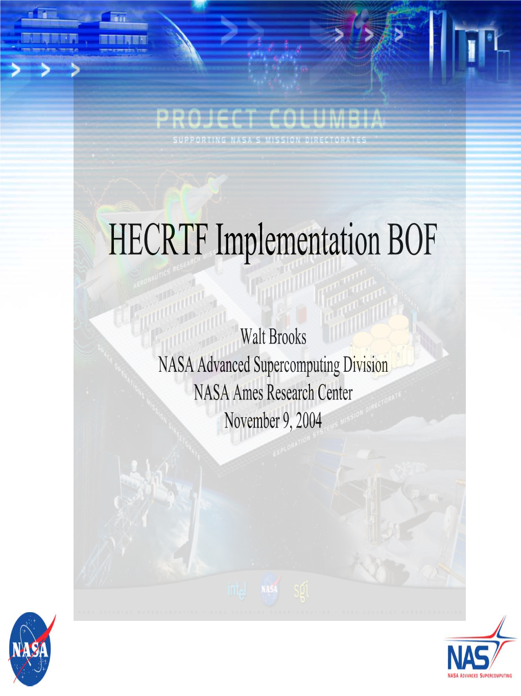 NASA Advanced Simulator Program Project Columbia