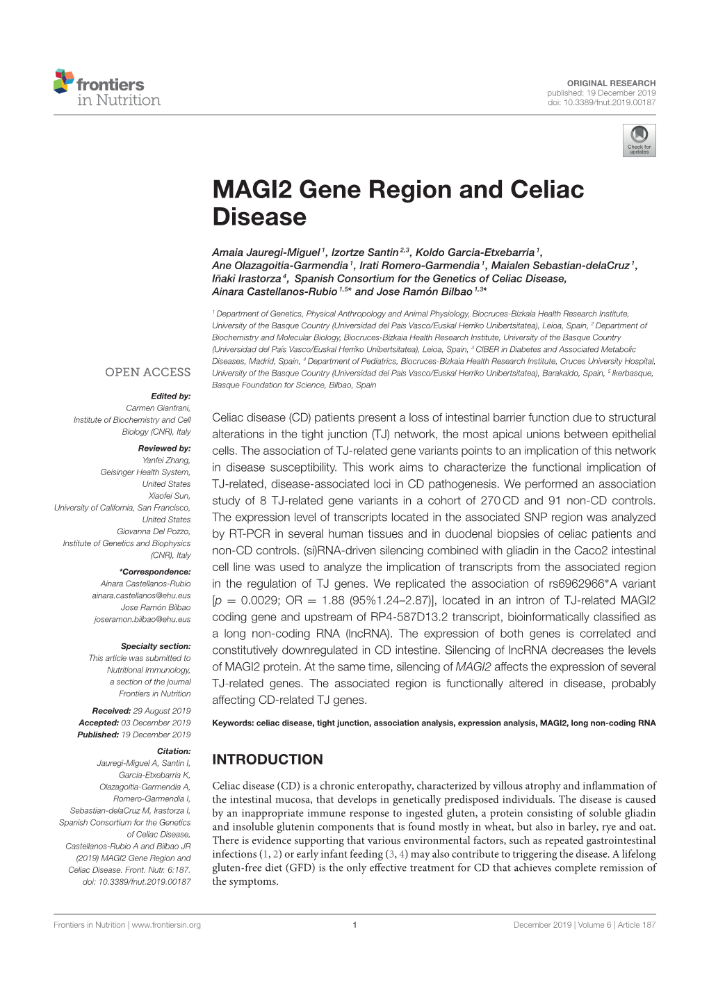 MAGI2 Gene Region and Celiac Disease