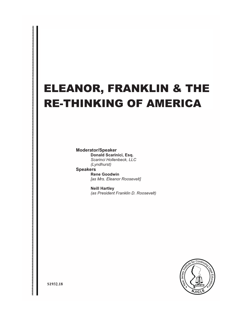 Eleanor, Franklin & the Re-Thinking of America