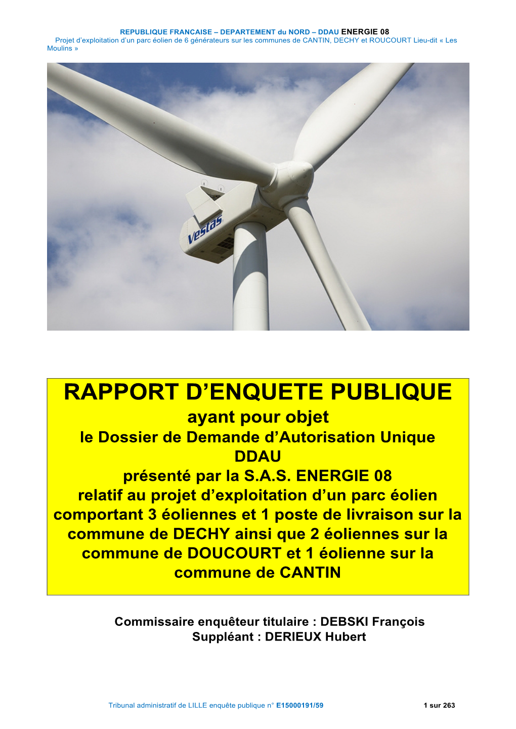 Rapport D'enquete Publique