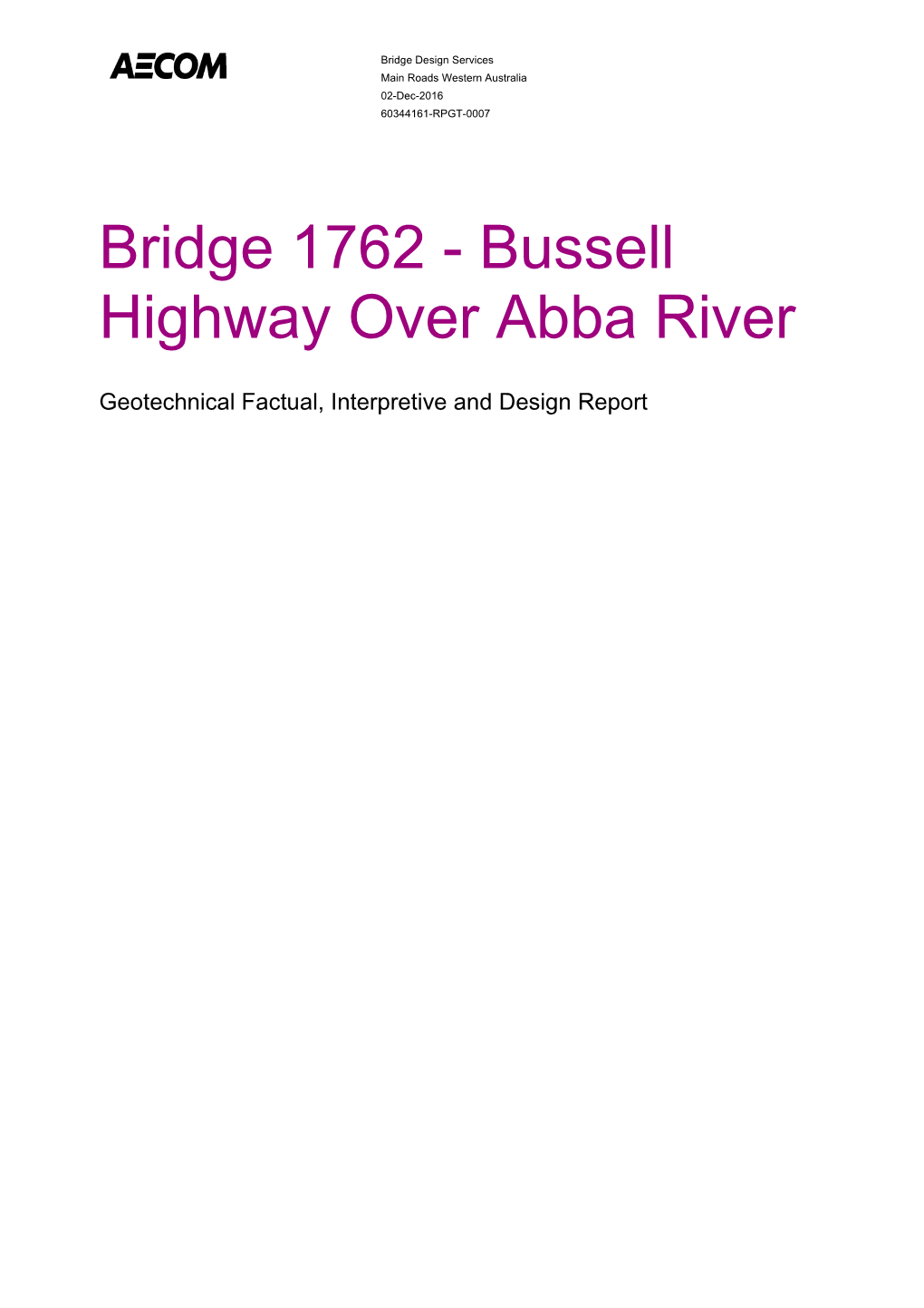 Bridge 1762 - Bussell Highway Over Abba River