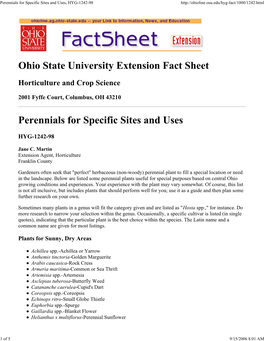 Perennials for Specific Sites and Uses, HYG-1242-98