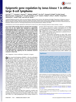 Epigenetic Gene Regulation by Janus Kinase 1 in Diffuse Large B-Cell Lymphoma