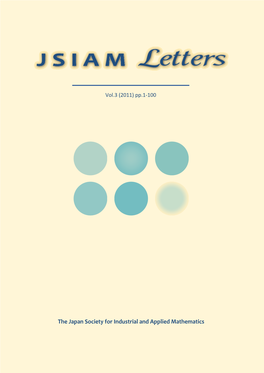 JSIAM Letters Vol.3 (2011) Pp.1–4 ⃝C 2011 Japan Society for Industrial and Applied Mathematics