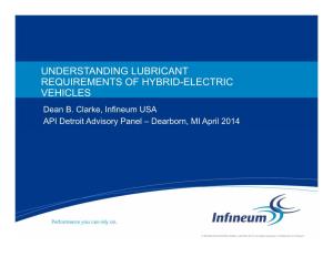 UNDERSTANDING LUBRICANT REQUIREMENTS of HYBRID-ELECTRIC VEHICLES Dean B