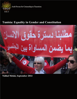 Tunisia: Equality in Gender and Constitution