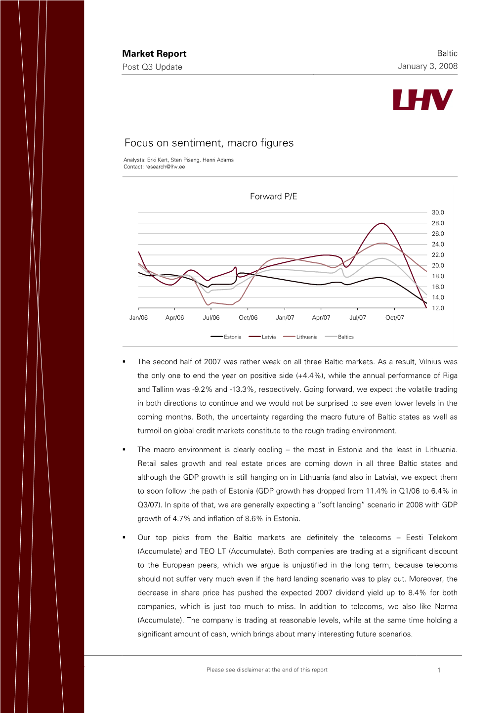 Focus on Sentiment, Macro Figures