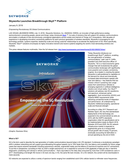 Skyworks Launches Breakthrough Sky5™ Platform