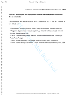 PDF Proof: Mol. Biol. Evol. 14 15 16 17 18 19 20 21 22 23 24 25 26 27 FIG