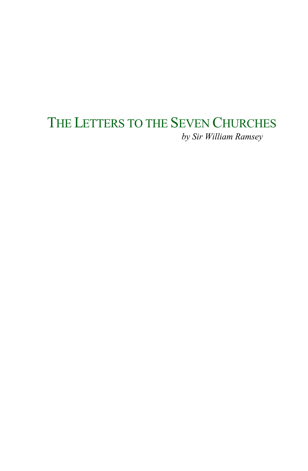 Letters to the 7 Churches