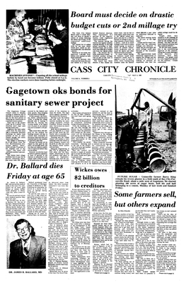 Gagetown Oks Bonds for Sanitary -Sewerproject