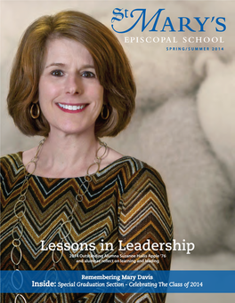 Lessons in Leadership 2014 Outstanding Alumna Suzanne Hollis Apple ’76 and Alumnae Reflect on Learning and Leading