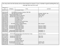 You May Come Into the Society and Use These Books for Research. If You a Member in Good Standing Then You May Sign Them out at No Cost