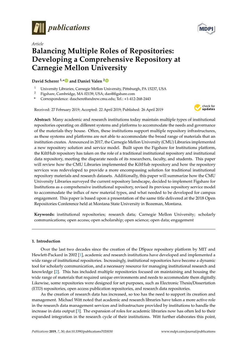 Developing a Comprehensive Repository at Carnegie Mellon University