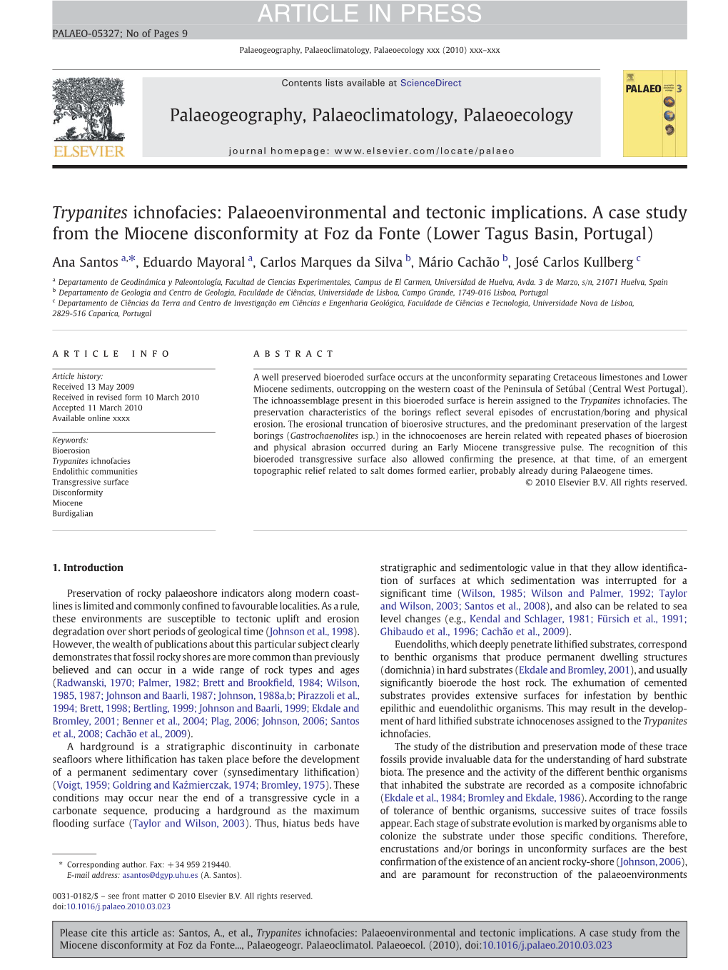 Trypanites Ichnofacies: Palaeoenvironmental and Tectonic Implications