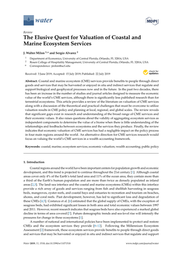 The Elusive Quest for Valuation of Coastal and Marine Ecosystem Services