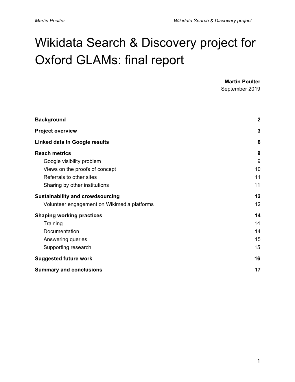 Wikidata Search & Discovery Project for Oxford Glams