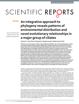 An Integrative Approach to Phylogeny Reveals Patterns of Environmental Distribution and Novel Evolutionary Relationships in a Major Group of Ciliates