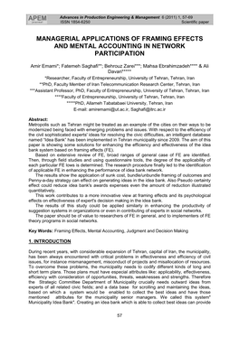 Managerial Applications of Framing Effects and Mental Accounting in Network Participation